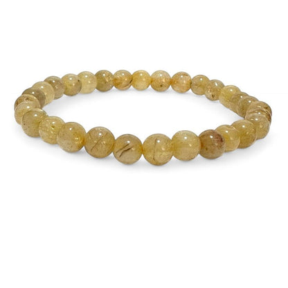 Bracelet quartz rutile Brésil A (boules 6 - 7mm) - La Boite à Cailloux