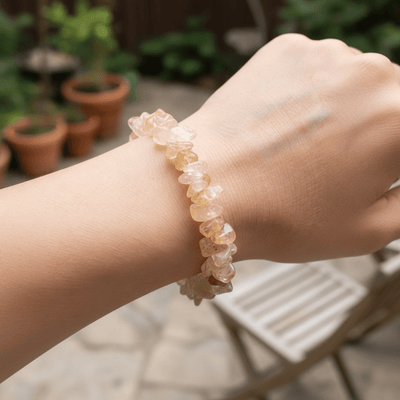 Pulsera de cuarzo rutilo Brasil A (perlas barrocas)