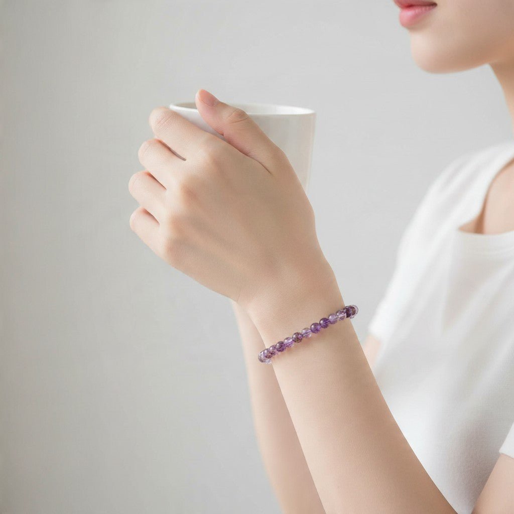 Bracelet quartz super seven Brésil A+(boules 5-6mm) - La Boite à Cailloux