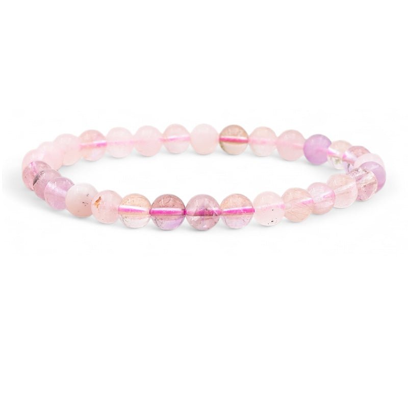Bracelet quartz super seven Brésil A+(boules 5 - 6mm) - La Boite à Cailloux