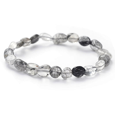 Bracelet quartz tourmaline Brésil A (grains 5-7mm)