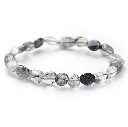 Bracelet quartz tourmaline Brésil A (grains 5 - 7mm) - La Boite à Cailloux
