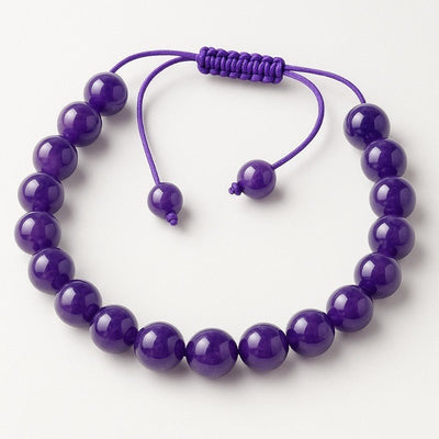 Pulsera deslizante ajustable de amatista de Brasil con bolas de 8 mm