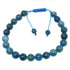 Bracelet réglable coulissant apatite bleue Madagascar A boules 8mm - La Boite à Cailloux
