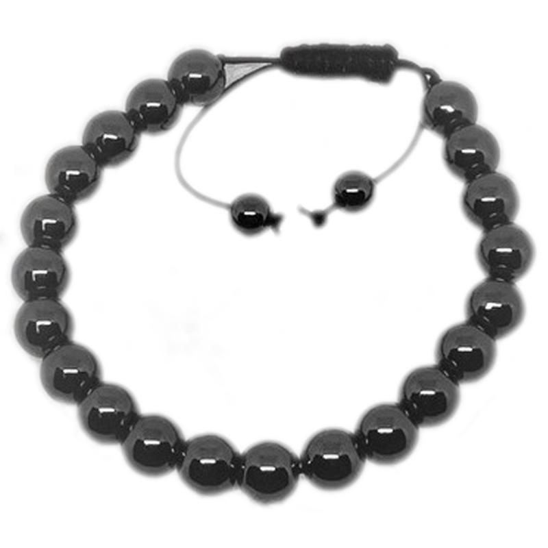 Bracelet réglable coulissant hématite Brésil A boules 8mm - La Boite à Cailloux