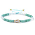Bracelet réglable coulissant multi Amazonite Brésil, pierre de lune et perle d&