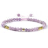 Bracelet réglable coulissant multi améthyste lavande et perles laiton (perles facettées 3 - 4mm) - La Boite à Cailloux