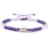Bracelet réglable coulissant multi améthyste pierre de lune et perle d&