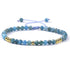 Bracelet réglable coulissant multi apatite bleue et perles laiton (boules 3 - 4mm) - La Boite à Cailloux