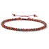 Bracelet réglable coulissant multi cornaline chauffée et hématite (perles facettées 2 - 3mm) - La Boite à Cailloux
