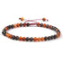 Bracelet réglable coulissant multi cornaline et quartz fumé (boules 3 - 4mm) - La Boite à Cailloux