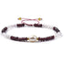 Bracelet réglable coulissant multi grenat pierre de lune et perle d&