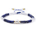 Bracelet réglable coulissant multi lapis lazuli, pierre de lune et perle d&