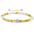 Bracelet réglable coulissant multi opale jaune, pierre de lune et perle d&