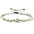 Bracelet réglable coulissant multi préhnite, pierre de lune et perle d&