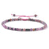 Bracelet réglable coulissant multi rubis et hématite (perles facettées 2 - 3mm) - La Boite à Cailloux