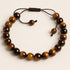 Bracelet réglable coulissant oeil de tigre Afrique du Sud A boules 8mm - La Boite à Cailloux