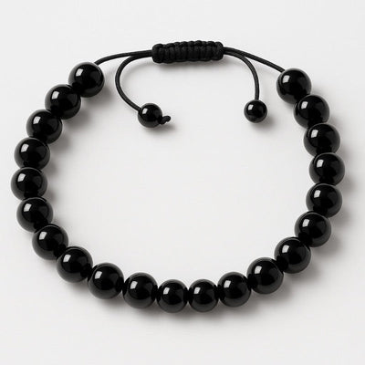 Adjustable sliding bracelet onyx Brazil A 8mm balls