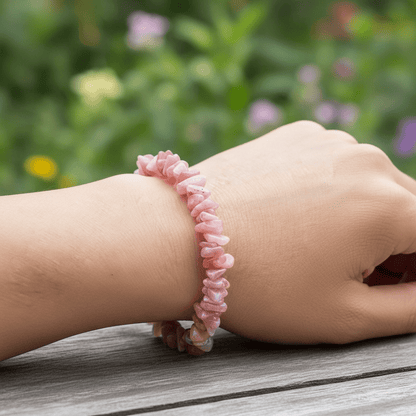 Bracelet rhodochrosite Argentine A+ (perles baroques) - La Boite à Cailloux