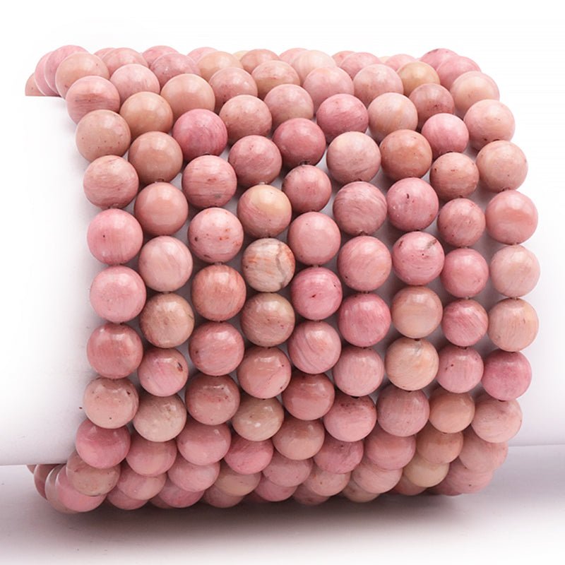 Bracelet rhodonite Australie A (boules 7 - 8mm) - La Boite à Cailloux