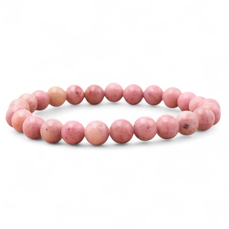 Bracelet rhodonite Australie A (boules 7 - 8mm) - La Boite à Cailloux
