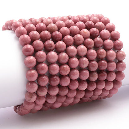 Bracelet rhodonite Australie AA (boules 7 - 8mm) - La Boite à Cailloux