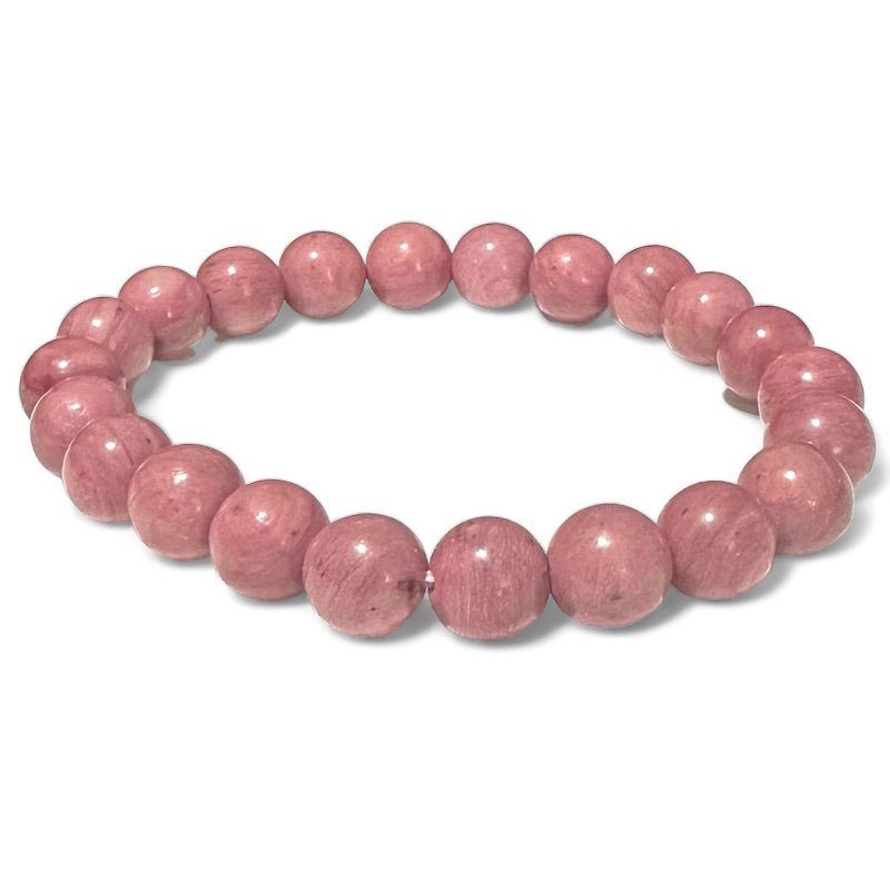 Bracelet rhodonite Australie AA (boules 7 - 8mm) - La Boite à Cailloux
