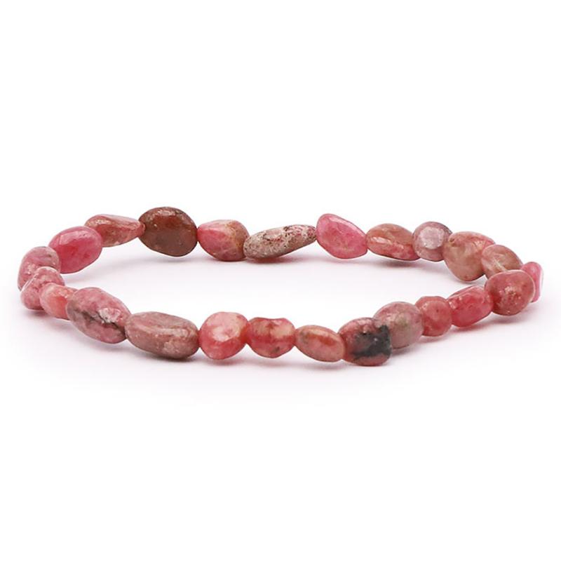 Bracelet rhodonite Brésil AA (grains 5 - 7mm) - La Boite à Cailloux