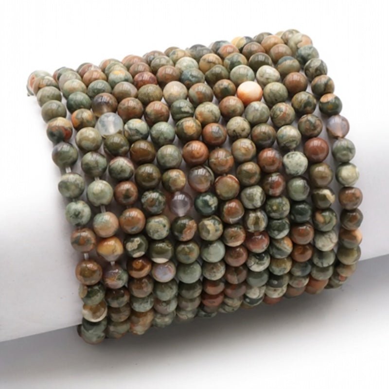 Bracelet rhyolite Australie A (boules 5 - 6mm) - La Boite à Cailloux