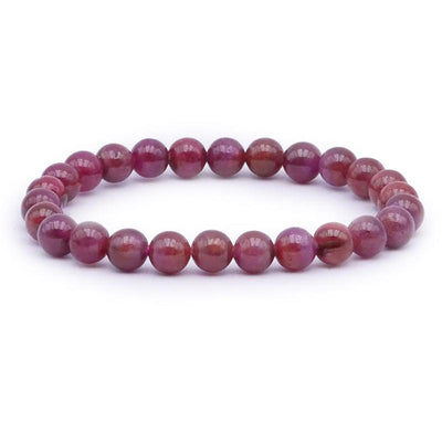 Bracelet rubis Inde AB (boules 6-7mm)