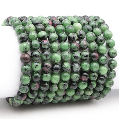 Bracelet rubis sur zoisite Tanzanie A (boules 7-8mm)