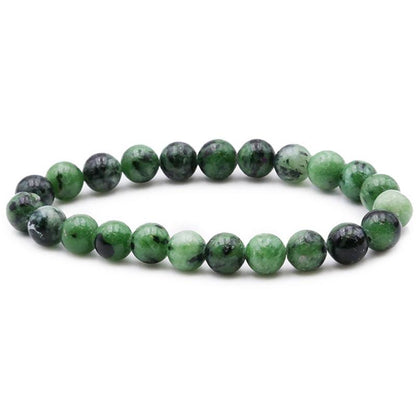 Bracelet rubis sur zoisite Tanzanie A (boules 7 - 8mm) - La Boite à Cailloux