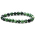 Bracelet rubis sur zoisite Tanzanie A (boules 7 - 8mm) - La Boite à Cailloux