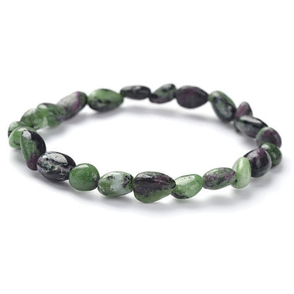 Bracelet rubis sur Zoisite Tanzanie A (grains 5 - 7mm) - La Boite à Cailloux
