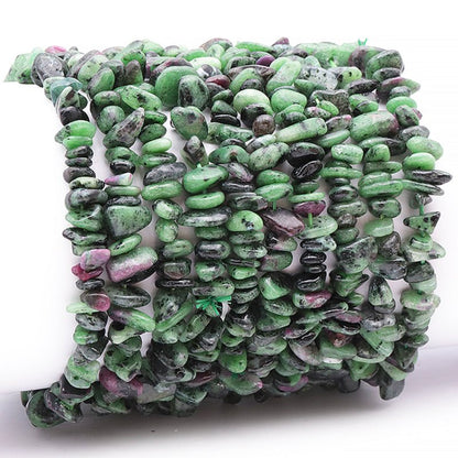Bracelet rubis sur zoisite Tanzanie A (perles baroques) - La Boite à Cailloux