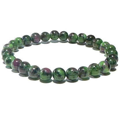 Bracelet rubis sur zoisite Tanzanie AA (boules 7 - 8mm) - La Boite à Cailloux