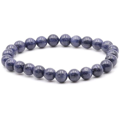 Pulsera de zafiro azul India A (bolas de 7-8 mm)