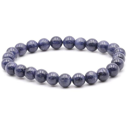 Bracelet saphir bleu Inde A (boules 7 - 8mm) - La Boite à Cailloux