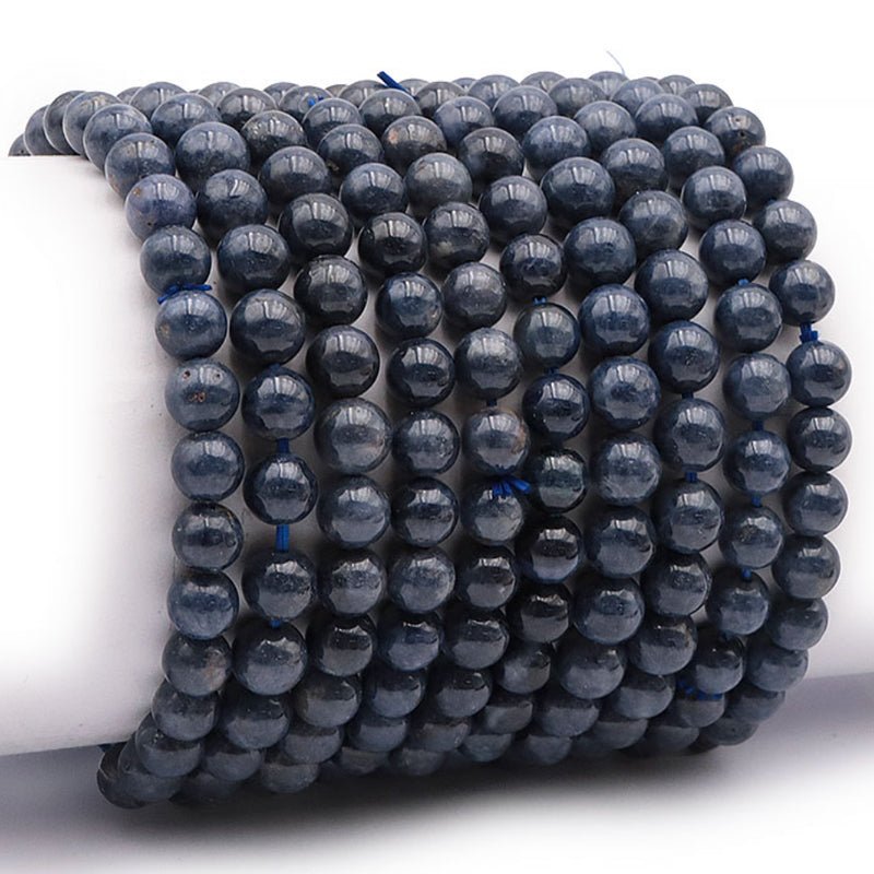 Bracelet saphir bleu Inde A (boules 7 - 8mm) - La Boite à Cailloux