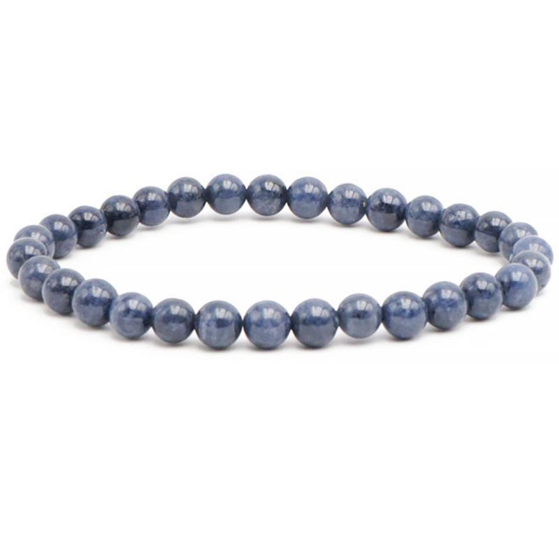 Bracelet saphir bleu Inde AA (boules 5 - 6mm) - La Boite à Cailloux