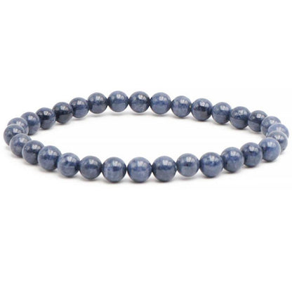 Bracelet saphir bleu Inde AA (boules 5 - 6mm) - La Boite à Cailloux
