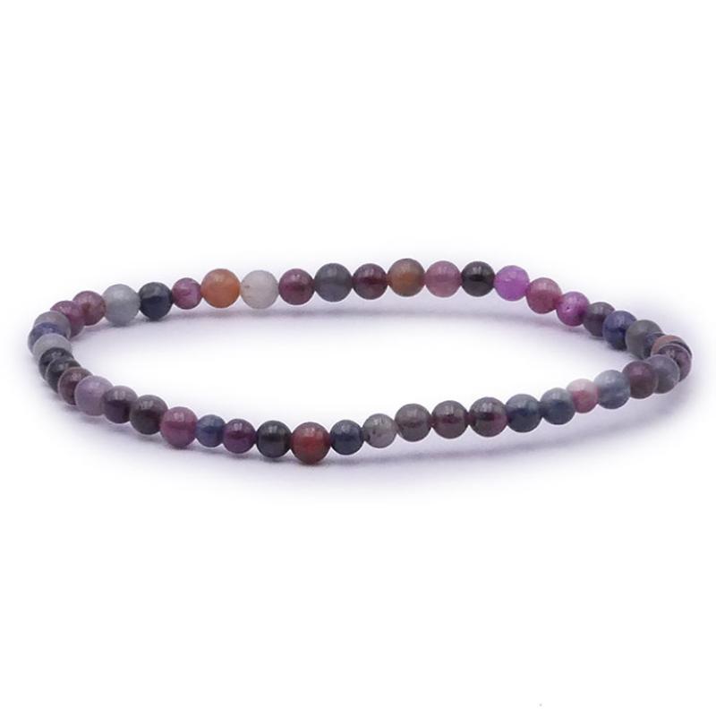 Bracelet saphir multicolore Inde A (boules 3 - 4mm) - La Boite à Cailloux
