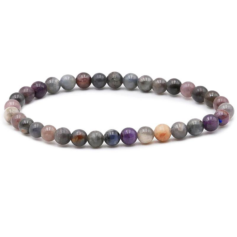 Bracelet saphir multicolore Inde AB (boules 5 - 6mm) - La Boite à Cailloux