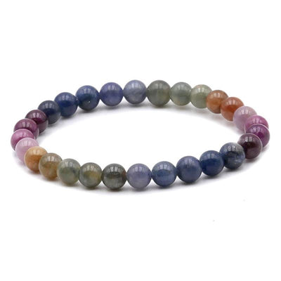 Pulsera de zafiro multicolor surtida India A (bolas 5-6mm)