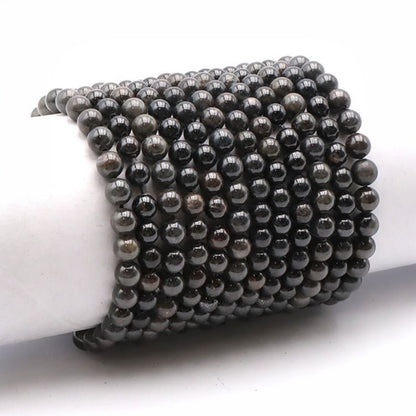 Bracelet saphir noir Inde A (boules 6.5 - 7.5mm) - La Boite à Cailloux