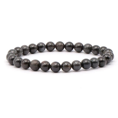 Pulsera de zafiro negro India A (bolas de 6,5-7,5 mm)