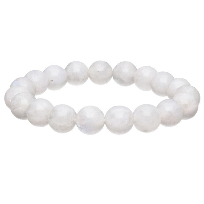 Bracelet sélénite Maroc AA (boules 10mm) - La Boite à Cailloux