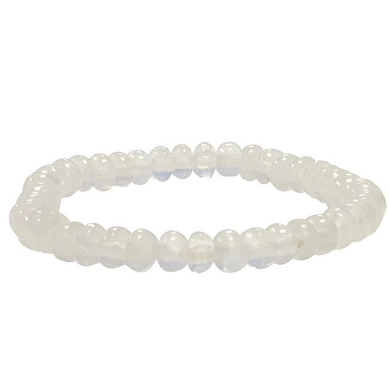 Bracelet sélénite Maroc AA (rondelles 5 - 6mm) - La Boite à Cailloux