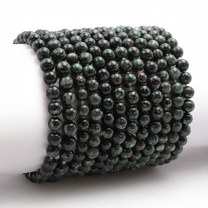 Bracelet séraphinite Russie AA (boules 5 - 6mm) - La Boite à Cailloux