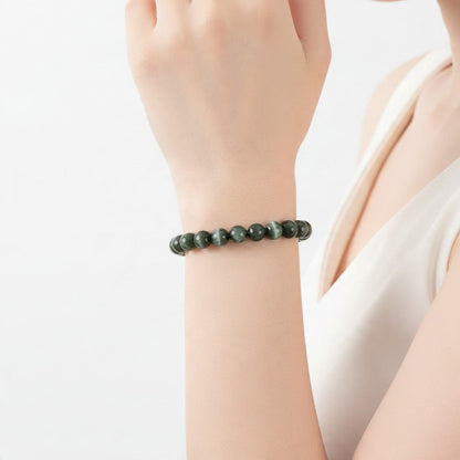Bracelet seraphinite Russie AA+ (boules 8-9mm) - La Boite à Cailloux
